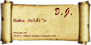 Daku Jolán névjegykártya