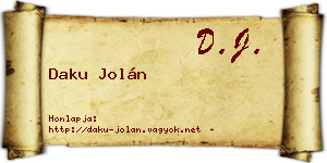 Daku Jolán névjegykártya